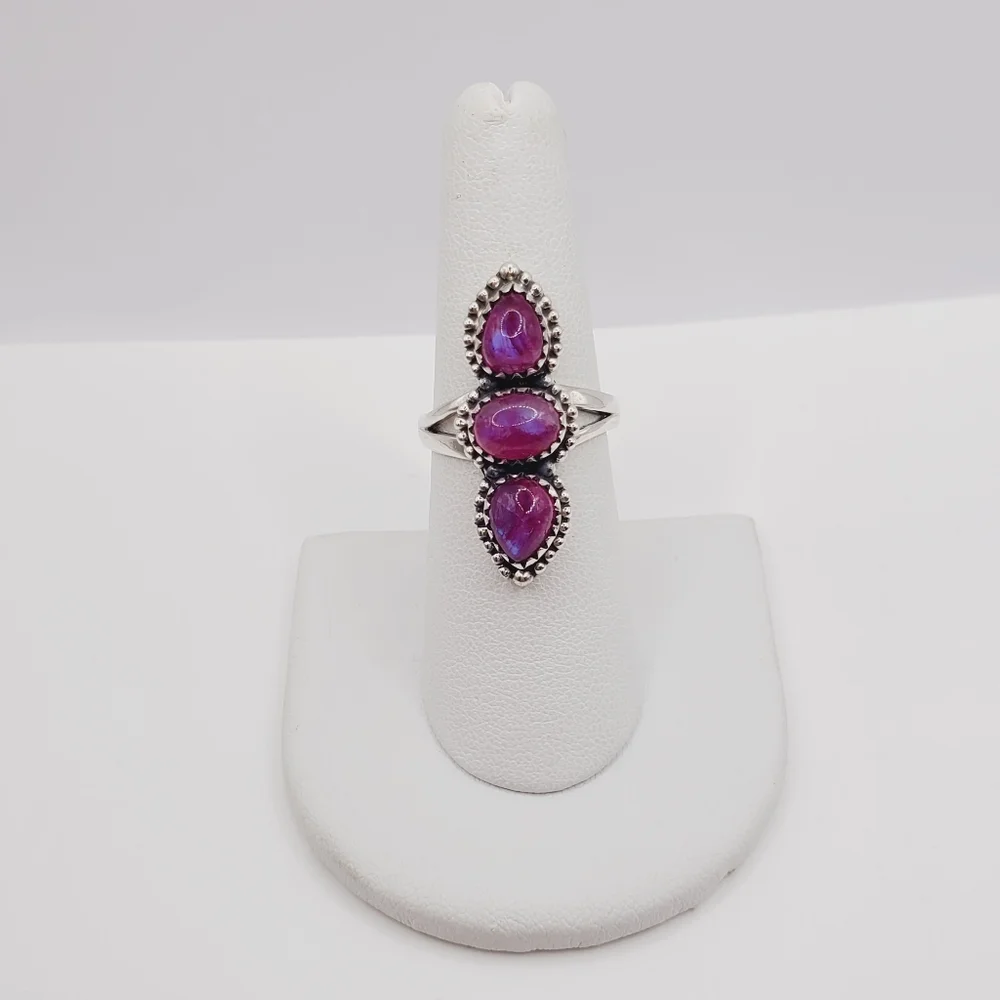 Triple Pink 925 Sterling Silver Ring